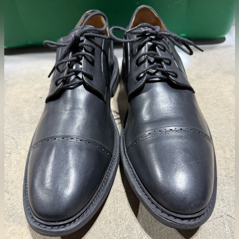 Bostonian Cap-Toe Leather Shoes Vibram Goodyear Welt Soles Men’s Black 12M 15351 - Picture 3 of 14